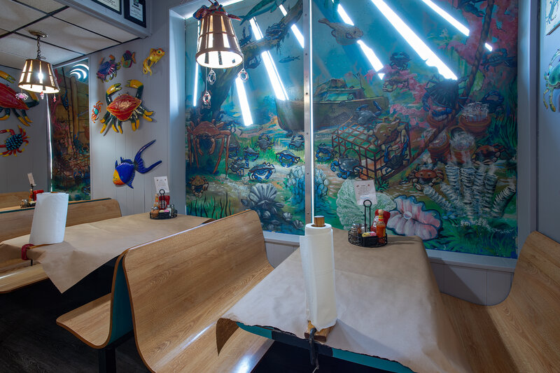 Dining room with booth seating